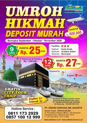 Penawaran Spesial Umroh 2026 Booking Seat Hanya 500 Ribu - salma tour